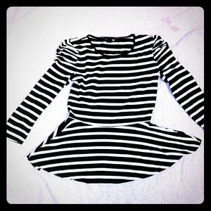 Striped A-line top blouse